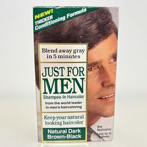 Just For Men Shampoo In Hair Color Natural Dark Brown Black Vintage Prop